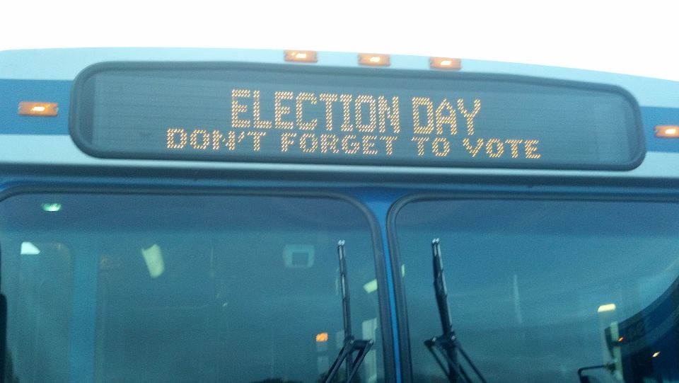 Vote on Bus Banner