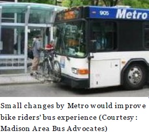 Bicycle rack on bus